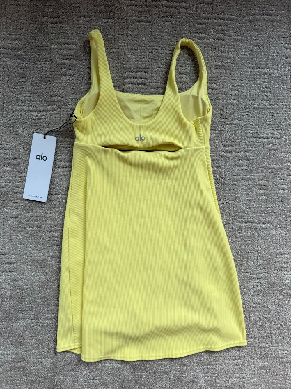 ALO Yoga Slice Tennis Dress in Sunshine Yellow